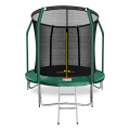 Батут премиум 8FT с внутренней страховочной сеткой и лестницей ARLAND (Dark green)